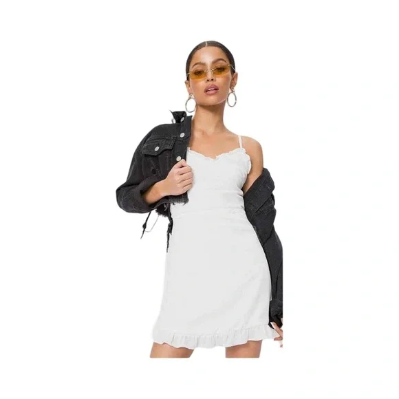 Superdown Charlee White Frill Cami Dress NWT Size S - Picture 2 of 13